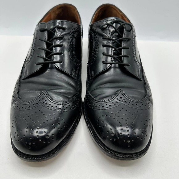 Bostonian Classics Oxford Black Leather Wingtip Brogue Lace Up Shoes Size 10M - Picture 3 of 13